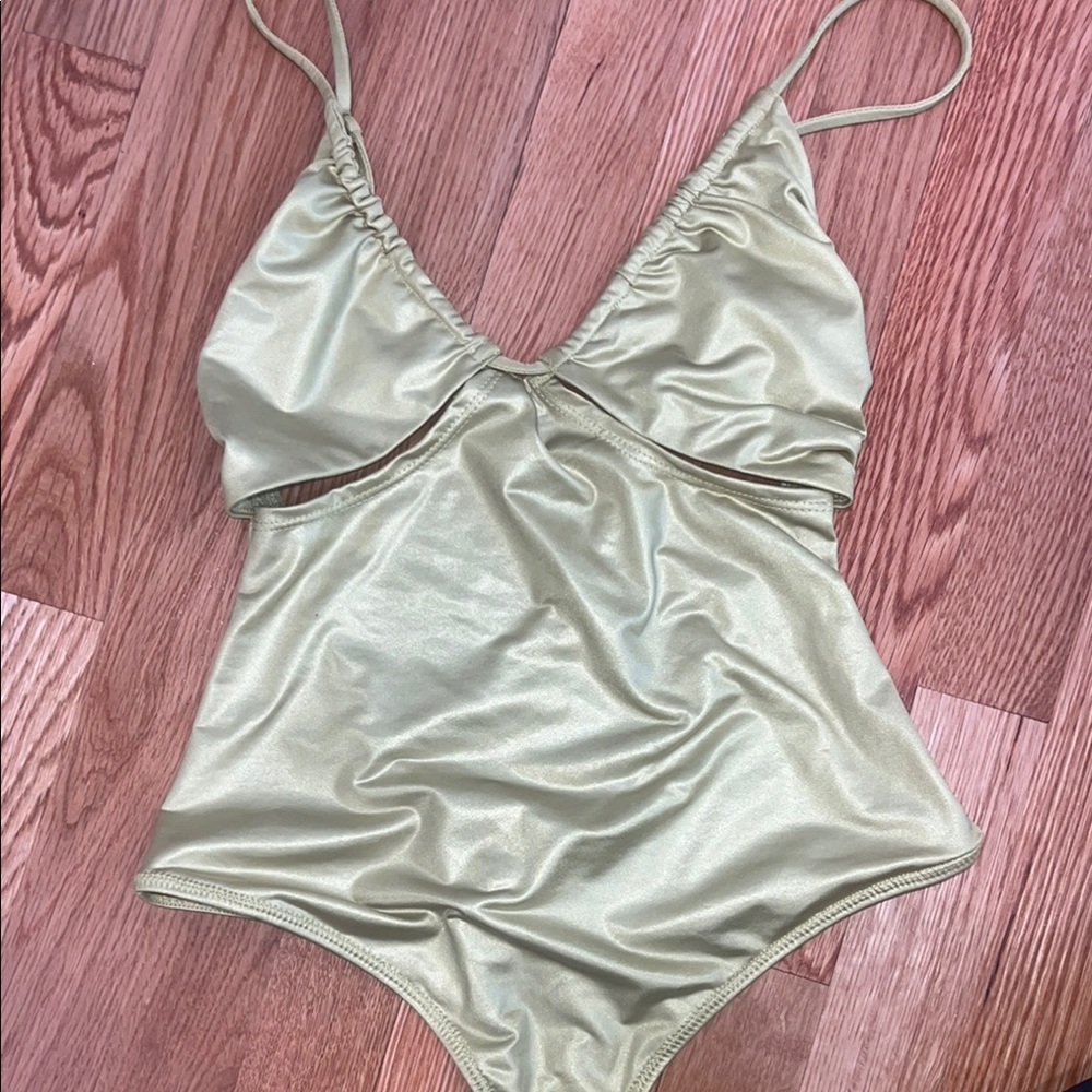 Metallic Gold One-Piece Swimsuit